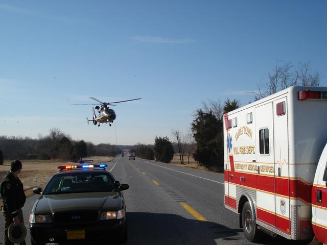 Vehicle collision w/flyout on Rt. 194 2/25/09.